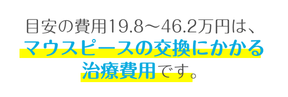 総額の目安（税込約11〜33万円）は、マウスピースの交換にかかる治療費用の総額です。