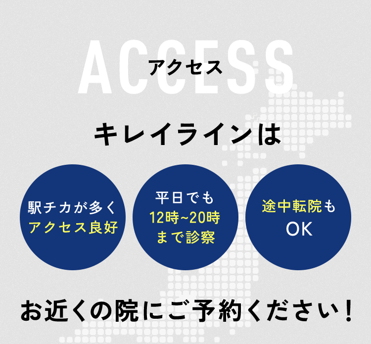 キレイラインは 全国125院以上