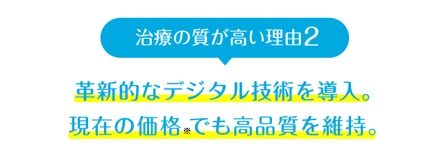 革新的なデジタル技術を導入。現在の価格でも高品質を維持。