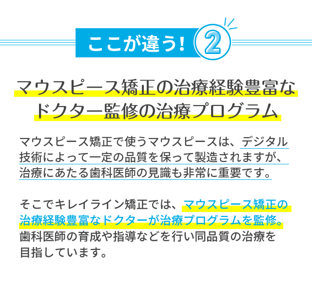 マウスピース矯正の治療経験豊富なドクター監修の治療プログラム