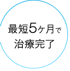 最短5ヶ月で治療完了