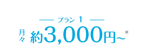 月々約3,000円〜 ※一部のクリニック除く ※手数料抜き