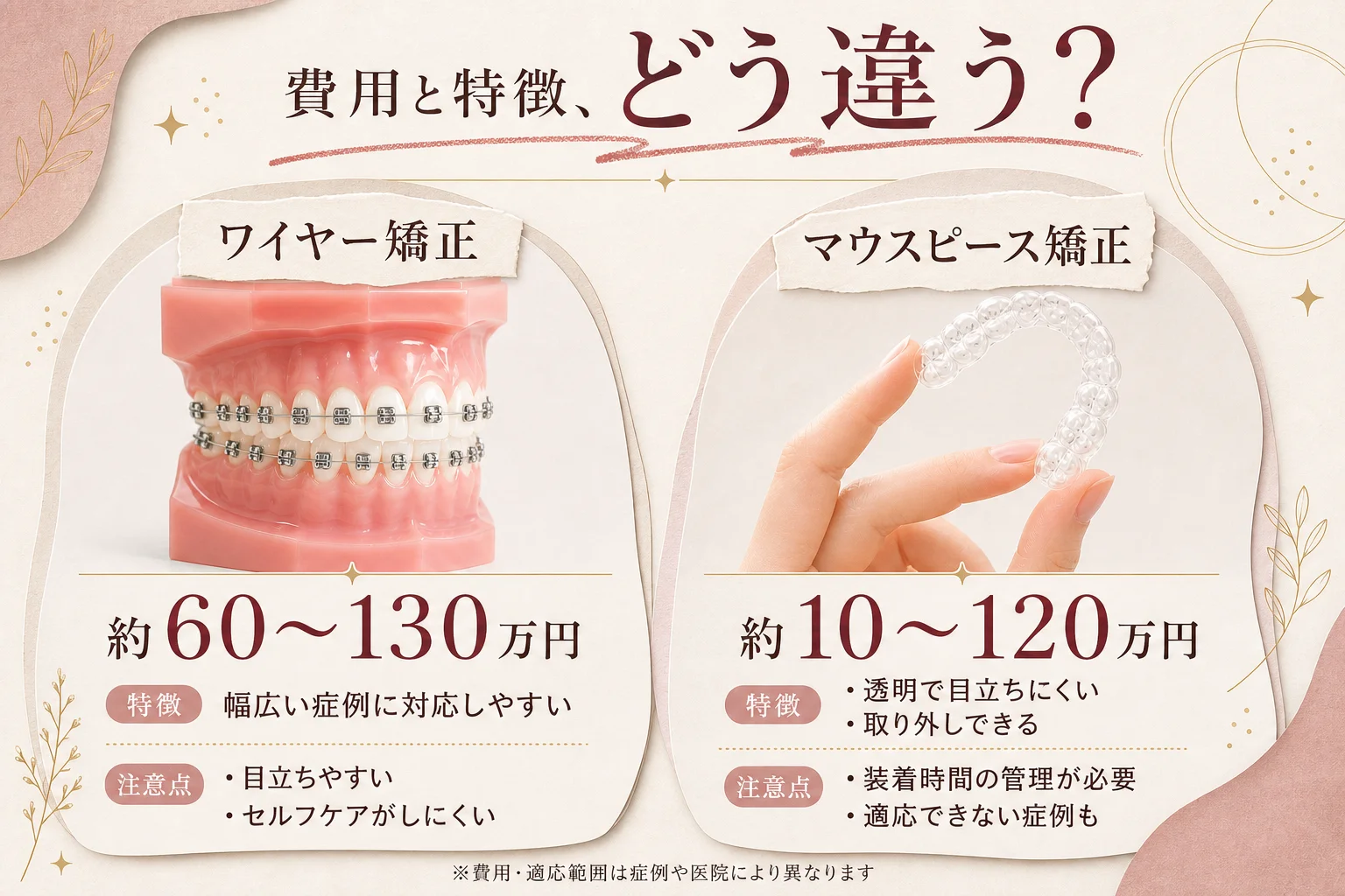 2タイプのマウスピース矯正