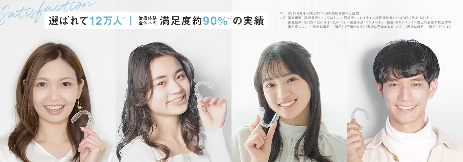 選ばれて12万人!治療体験全体への満足度約90%の実績